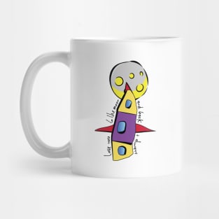 Cute hand-drawn rocket and moon - Love you to the moon and back Mug